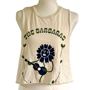 The Barbaras Indie Band Graphic Muscle Tank Crop Top Large